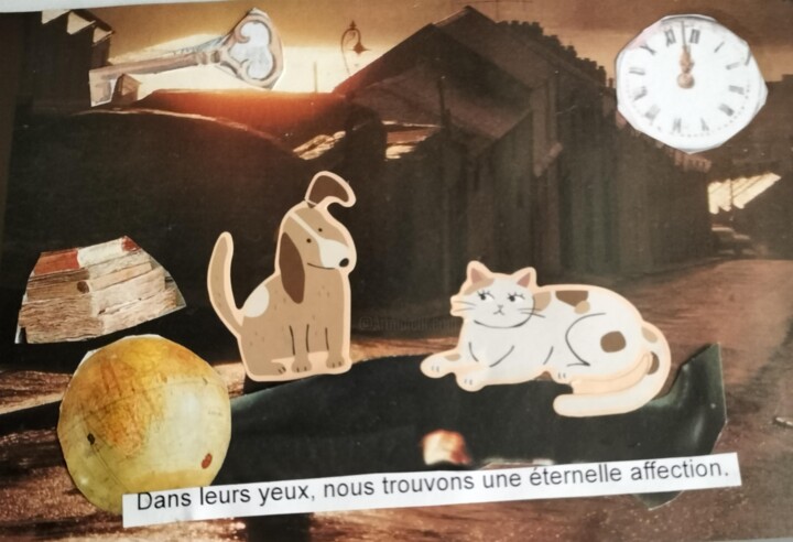 FANTOMES DE PIERRE ET DE POUSSIERE 拼贴, 3.5x5.5 in