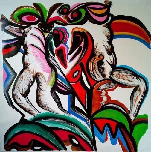 Painting titled "La Vie Envol !" by Kokou Senavon , Original Artwork, Acrylic