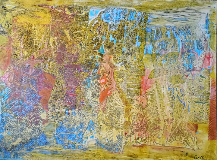 Painting titled "Dislocation heureus…" by Géqi, Original Artwork, Acrylic