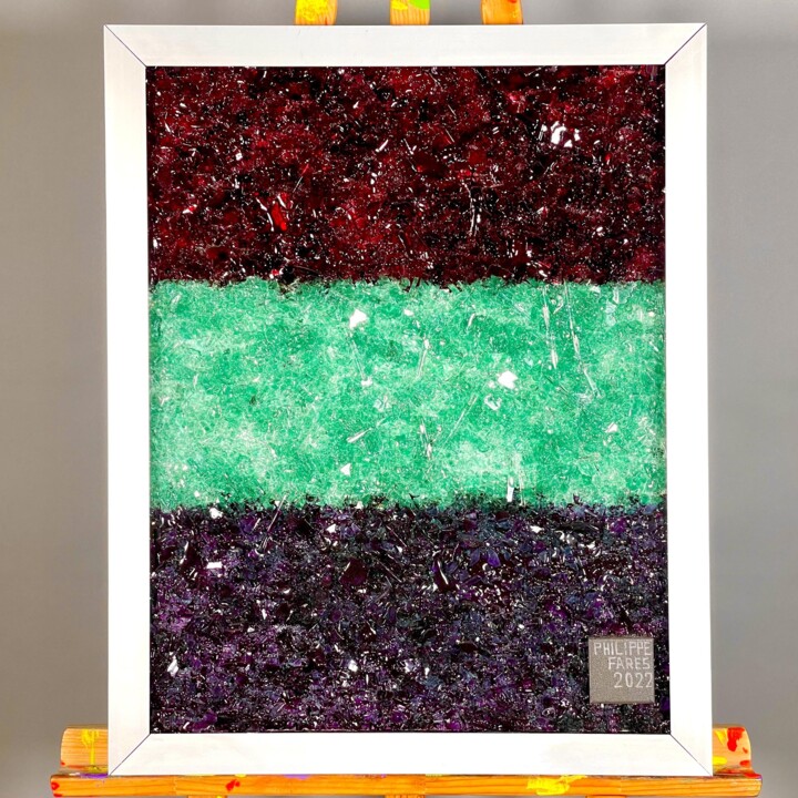 BANDES PASSANTES Peinture, 17,7x17,3 in