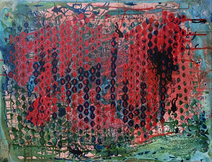 Painting titled "Fleur venimeuse éch…" by Géqi, Original Artwork, Acrylic