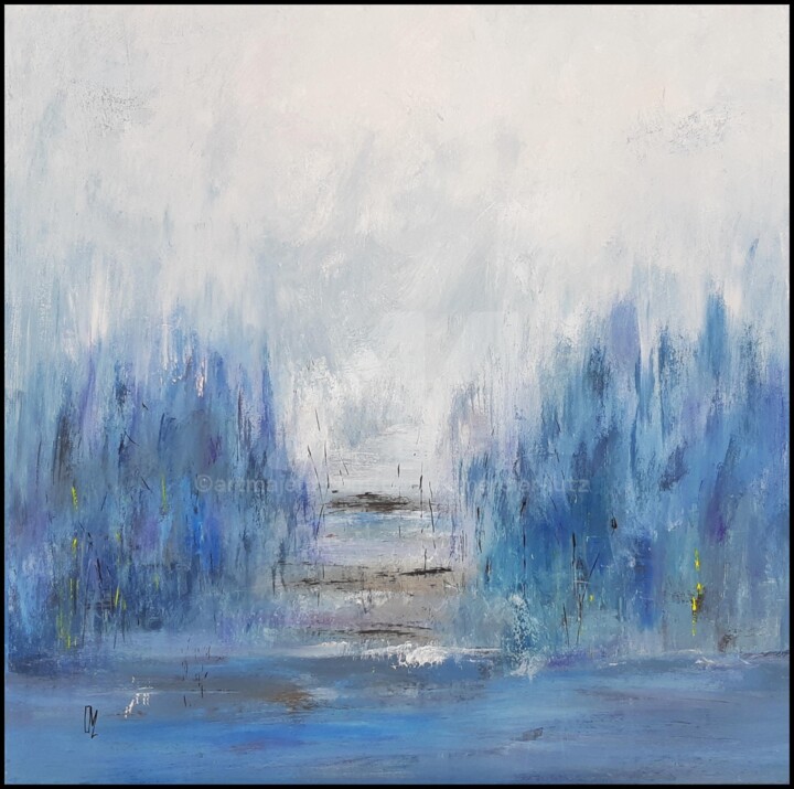 Painting titled "EN OPPOSITION" by Danièle Mercier-Lutz (Dml), Original Artwork, Acrylic Mounted on Wood Stretcher frame