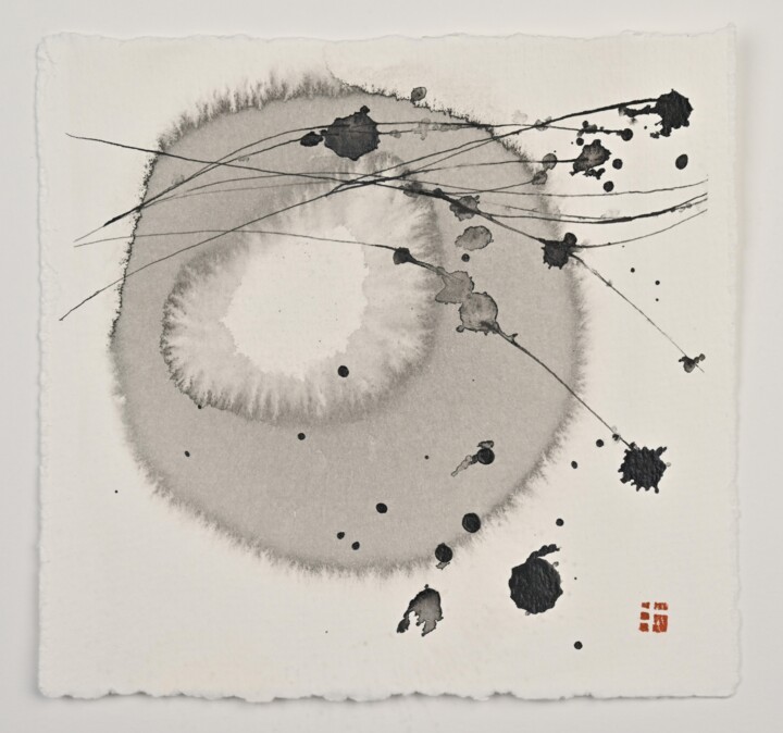 Painting titled "Univers a - Eriko M…" by Eriko Matsuda, Original Artwork, Ink