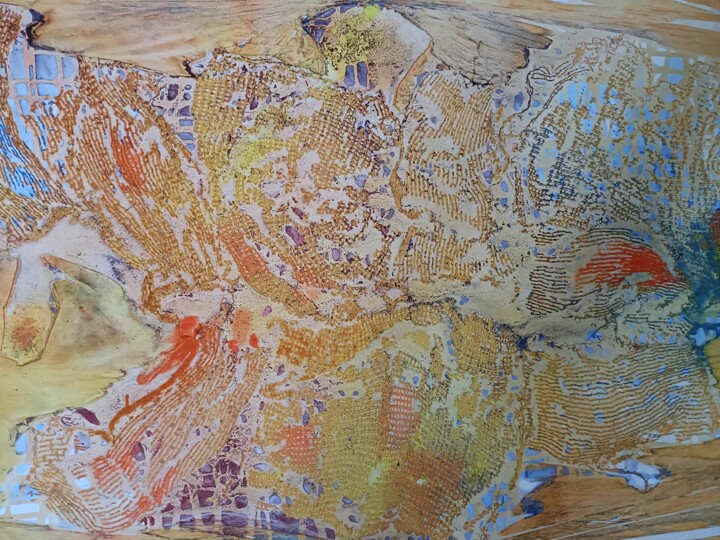 Painting titled "Météo - palimpseste…" by Géqi, Original Artwork, Acrylic