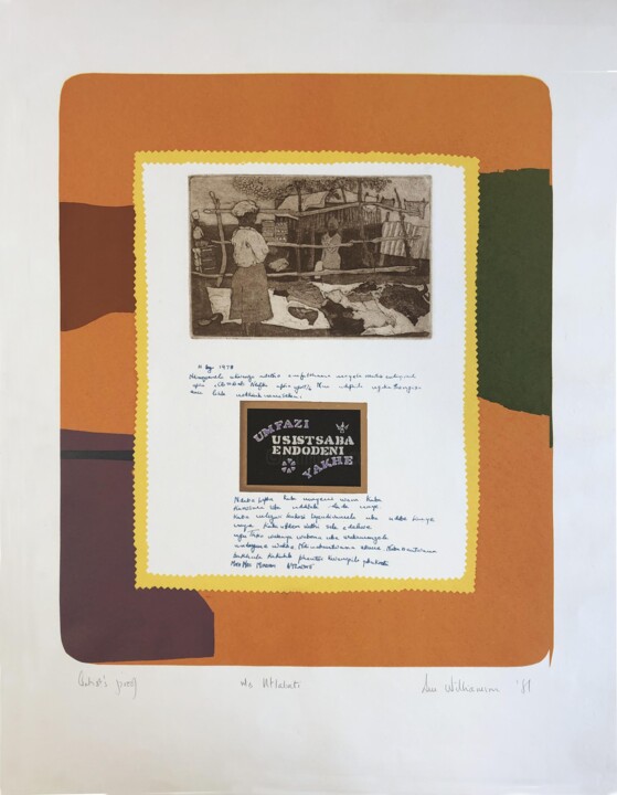 Peinture intitulée "Mrs Ntlabati" par Sue Williamson, Œuvre d'art originale, Bois