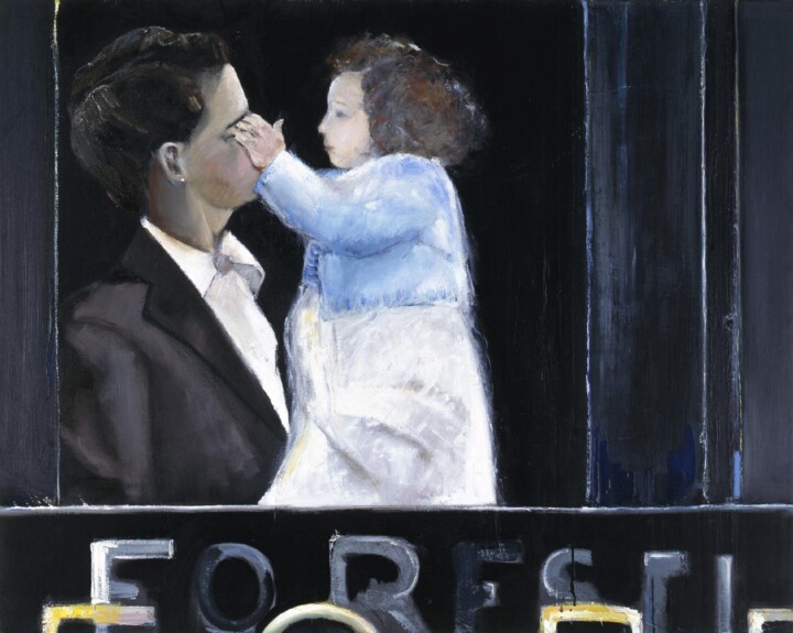 Painting titled "Mamita" by Axelle Du Rouret, Original Artwork, Fabric