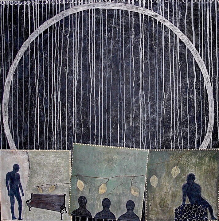Painting titled "The Empty Bench 1…" by G A R T N E R, Original Artwork, Acrylic