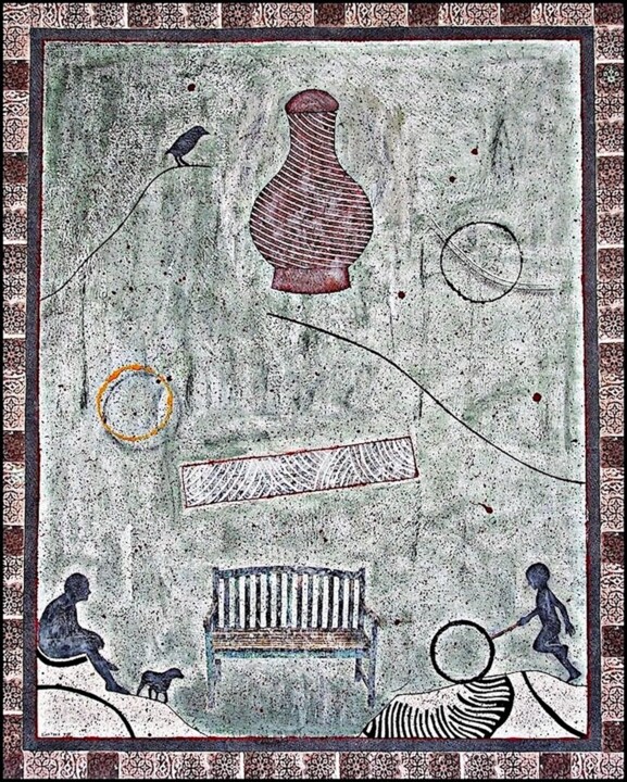 Painting titled "The Empty Bench 2 ,…" by G A R T N E R, Original Artwork, Acrylic