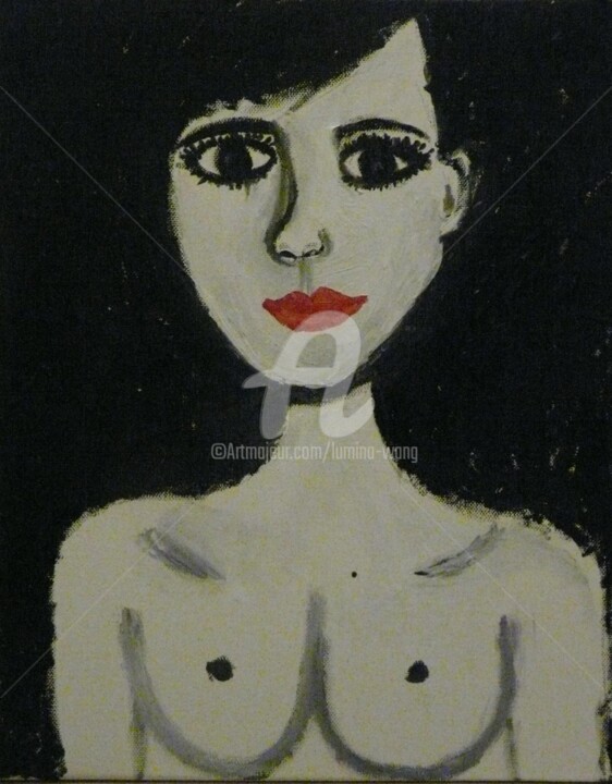 Painting titled "Anti-Portrait " by Lumina Wang, Original Artwork, Oil