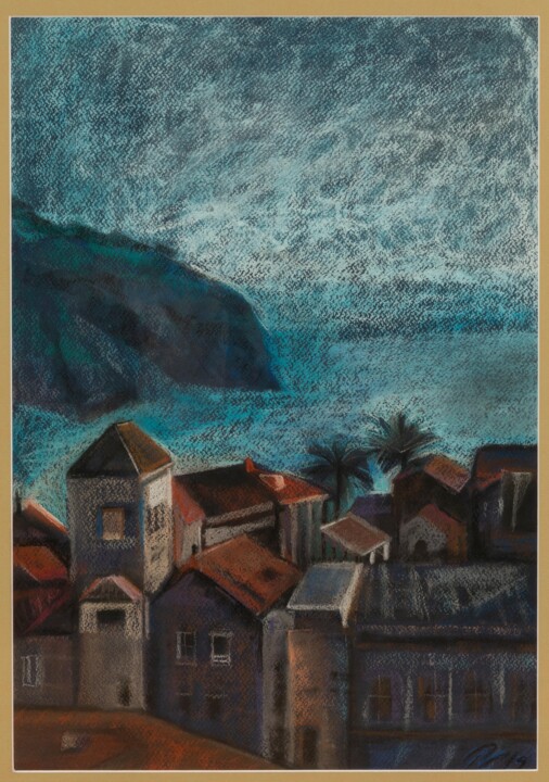 Drawing titled "Beyond the rain" by Rumi, Original Artwork, Pastel