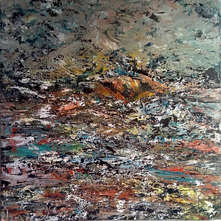 Painting titled "MASSIFS ENNEIGES" by Yammes, Original Artwork, Acrylic