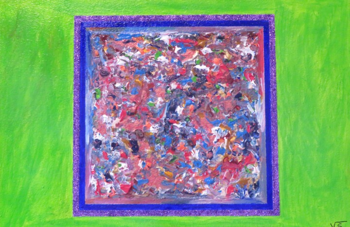 Painting titled "carré " by Vincent Schurck, Original Artwork, Acrylic