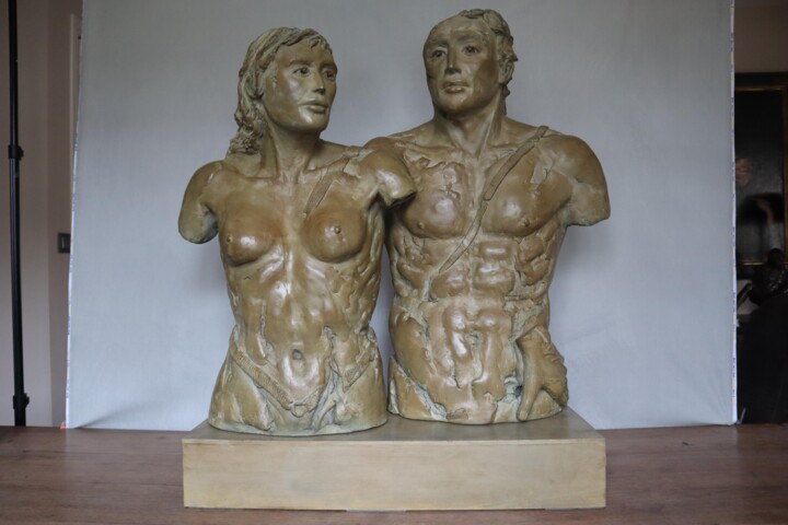 Sculpture titled "Aphrodite et Arès" by Jean Gabriel Mondié, Original Artwork, Bronze