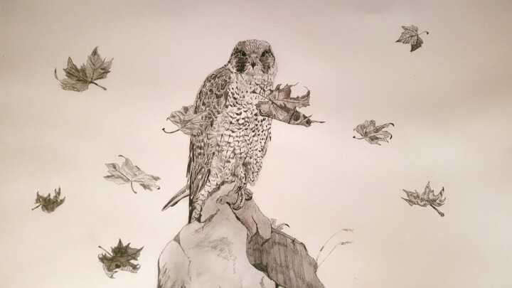 Drawing titled "Je ressens tout" by Sankao, Original Artwork, Pencil