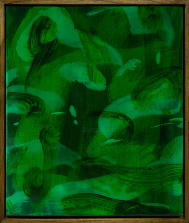 Green While 绘画, 13x11 in