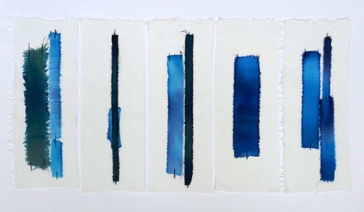 Drawing titled "BLEU NUMERO 2-X5" by Swid, Original Artwork, Ink