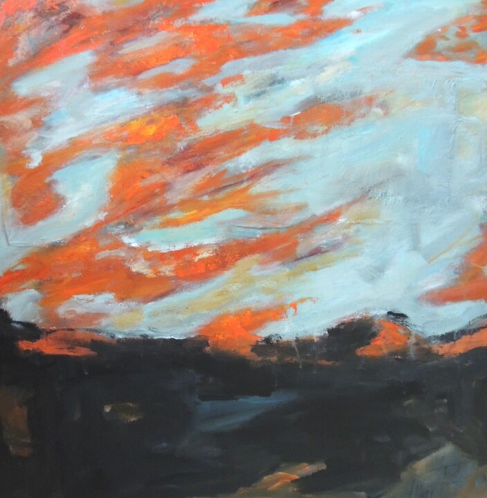 Painting titled "COULEURS DU CIEL DU…" by Eleni Pappa Tsantilis, Original Artwork, Acrylic