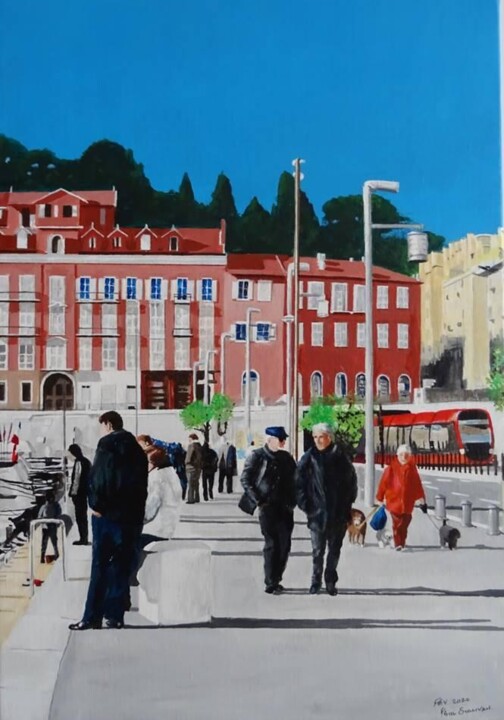 Le Port de Nice Painting, 15x21.7 in