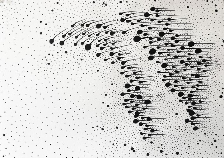 Dessin intitulée "EVERYWHERE 17 (sign…" par Brigitte Nahon, Œuvre d'art originale, Encre