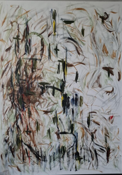 Painting titled "Envolee" by Monica Dehaeze, Original Artwork, Acrylic