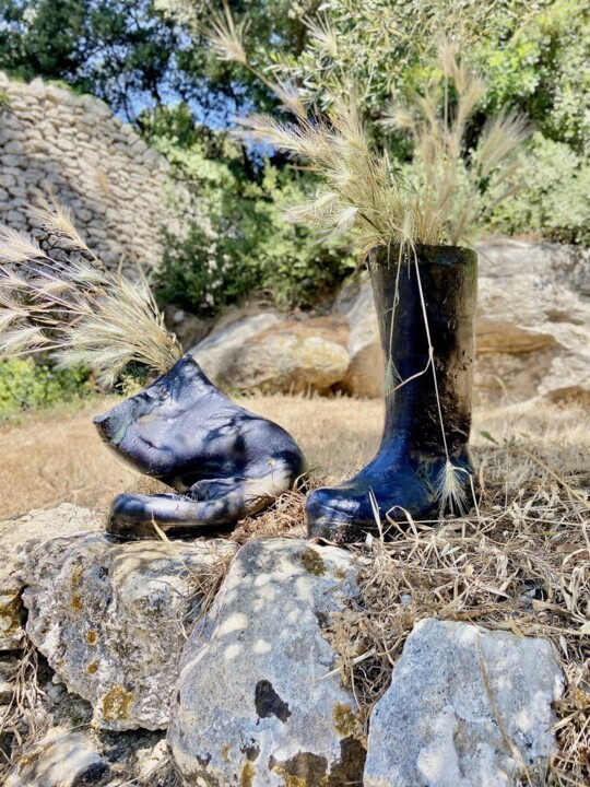 "Bottes vase #1" başlıklı Heykel Daria Krotova tarafından, Orijinal sanat, Emaye