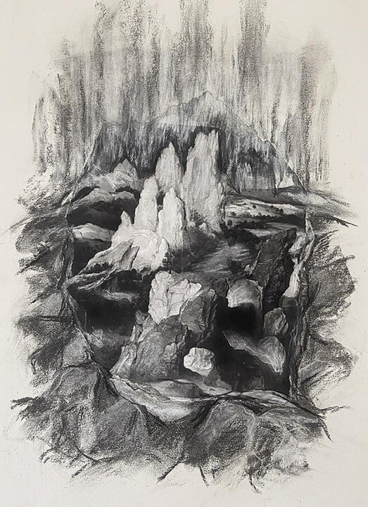 Photo fusain avec Patinir Desenho, 19,7x15,8 in