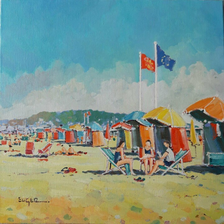 Painting titled "Eté à Deauville" by Philippe Euger, Original Artwork, Oil
