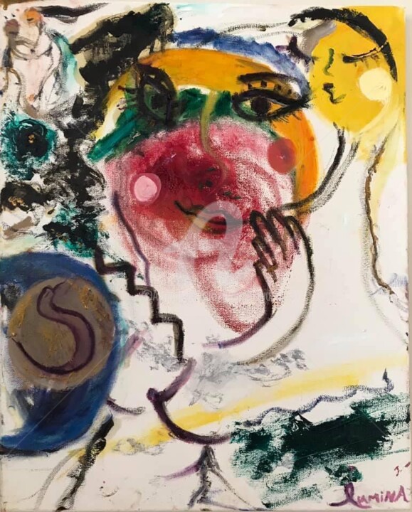 Peinture intitulée "Messager " par Lumina Wang, Œuvre d'art originale, Huile