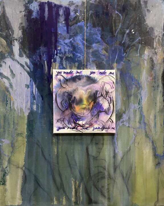 Schilderij getiteld "You made me" door Gela Mikava, Origineel Kunstwerk, Acryl