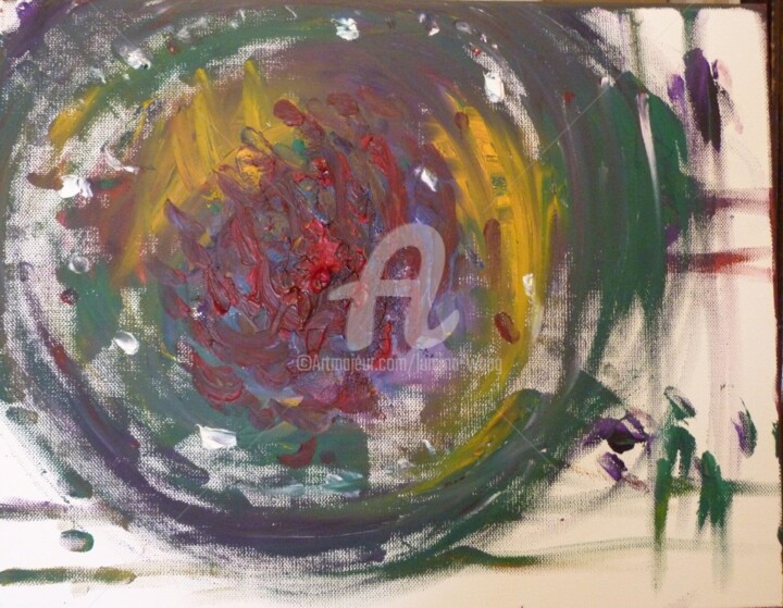 Painting titled "Journée Ensoleillée…" by Lumina Wang, Original Artwork, Oil Mounted on Wood Stretcher frame