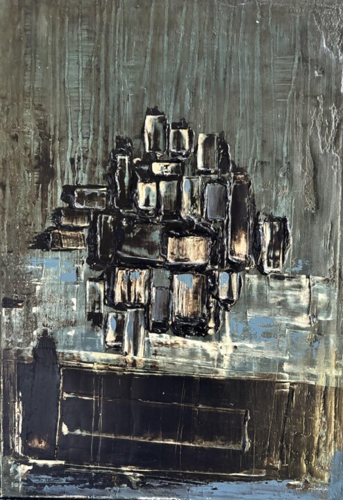 Peinture intitulée "La coupe bleue" par Laurent Bibas, Œuvre d'art originale, Huile