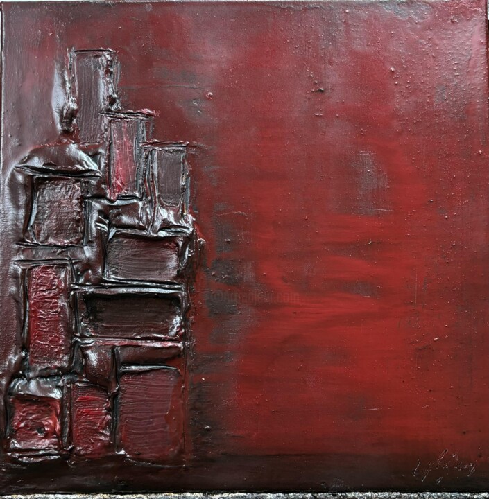 Painting titled "Red red wine" by Laurent Bibas , Original Artwork, Oil