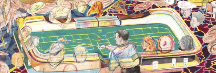 Zeichnungen mit dem Titel "New Yorker Casino H…" von Yann Kebbi, Original-Kunstwerk, Bleistift