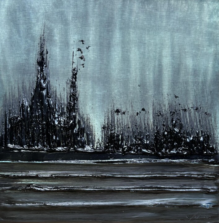 Peinture intitulée "Bataille navale" par Laurent Bibas , Œuvre d'art originale, Huile