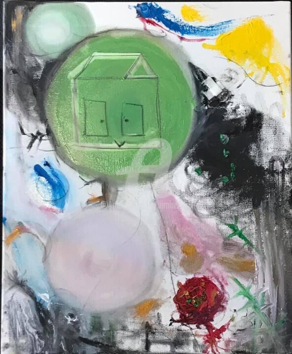 Painting titled "Home " by Lumina Wang, Original Artwork, Oil