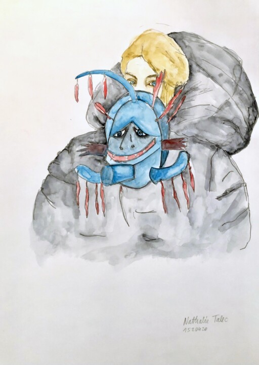 Drawing titled "THE ONE WHO FEELS B…" by Nathalie Talec, Original Artwork, Watercolor