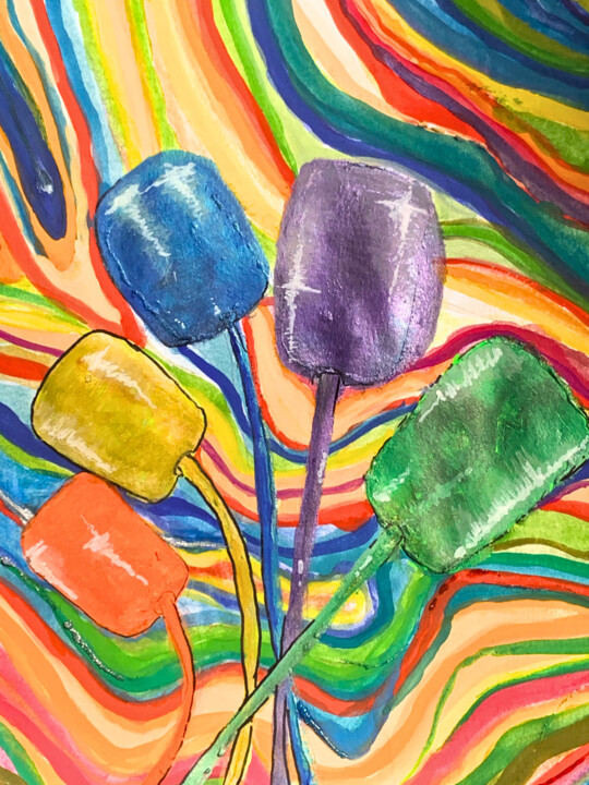 Peinture intitulée "Candy" par Rym Murtada, Œuvre d'art originale, Acrylique