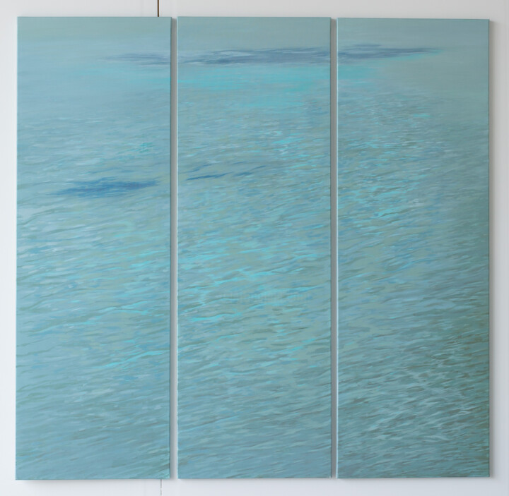 Painting titled "Veules-les-Roses" by Aude Monier, Original Artwork, Acrylic Mounted on Wood Stretcher frame