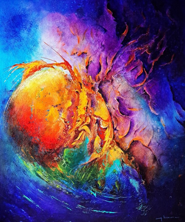 Painting titled "ALDEBARAN" by Patrice Bru, Original Artwork, Acrylic