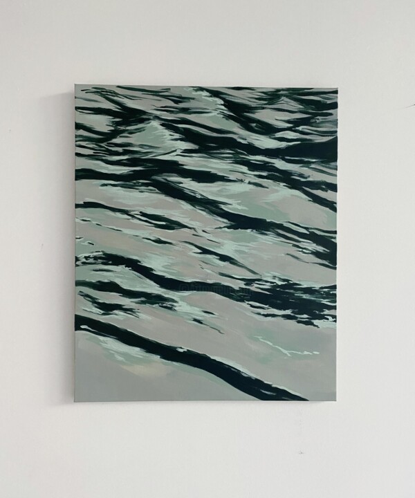 Painting titled "Andaman sea, jour g…" by Aude Monier, Original Artwork, Acrylic Mounted on Wood Stretcher frame