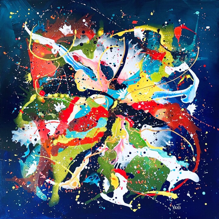 Peinture intitulée "UnderWater VI-5" par Ysati, Œuvre d'art originale, Acrylique Monté sur Châssis en bois