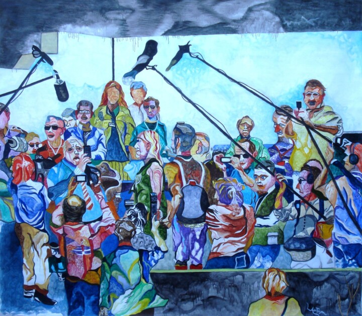 Art textile intitulée "La bonne parole " par Lautum, Œuvre d'art originale, Huile
