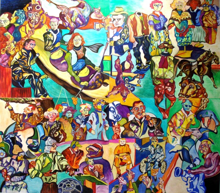 Peinture intitulée "Le fantasme d'Arleq…" par Lautum, Œuvre d'art originale, Huile