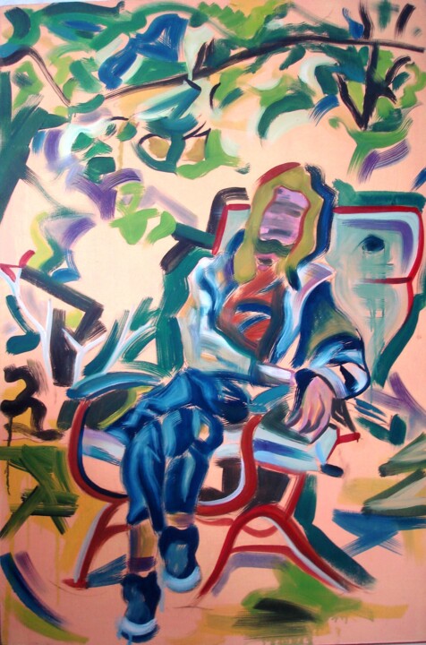 Art textile intitulée "Woman Wood" par Lautum, Œuvre d'art originale, Gouache