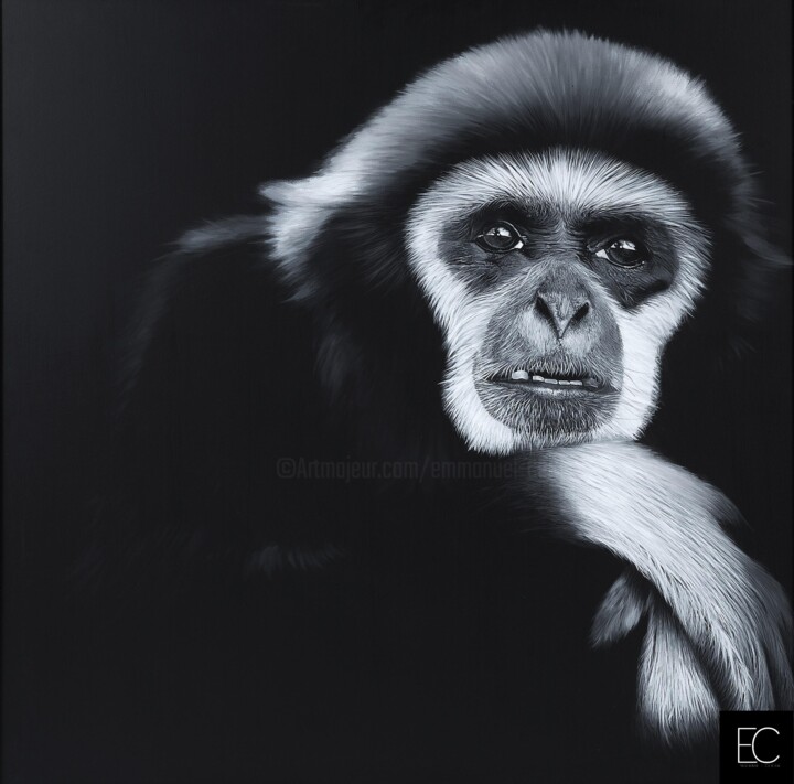 Painting titled "Funambule - Emmanue…" by Emmanuel Cerda, Original Artwork, Acrylic