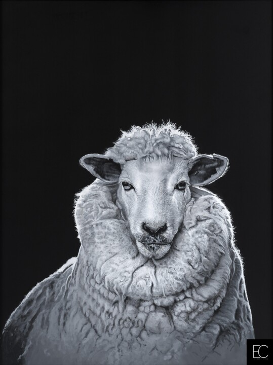 Painting titled "Col roulé - Emmanue…" by Emmanuel Cerda, Original Artwork, Acrylic