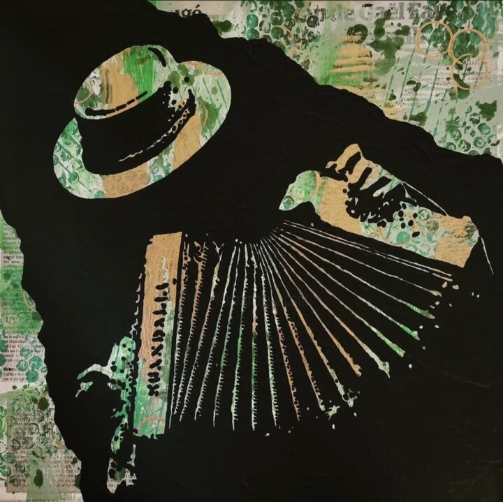 "Zicos #1" başlıklı Kolaj Microcosme tarafından, Orijinal sanat, Akrilik