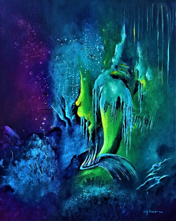 Painting titled "MEERWALD" by Patrice Bru, Original Artwork, Acrylic