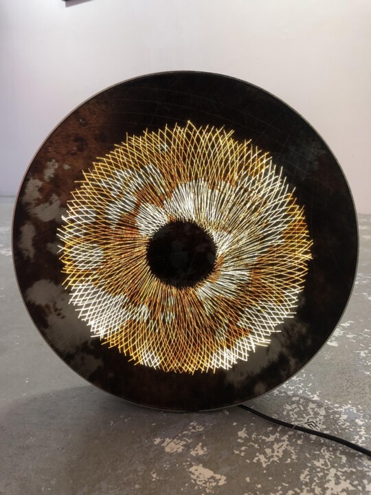 Peinture intitulée "Spira" par Claudia Meyer, Œuvre d'art originale, Acier inoxydable