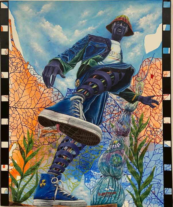 Painting titled "Sous nos pas" by André Joël Ngassi, Original Artwork, Acrylic